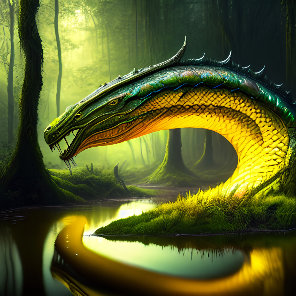 a_alien_yellow_serpent_in_the_swamp__ultra_detailed__best_quality__masterpiece___volumetric_lighting__bright___novelai__oil_painting__4k_wallpaper_-a0419ab3-8db5-449f-9677-9b82013e9f5e