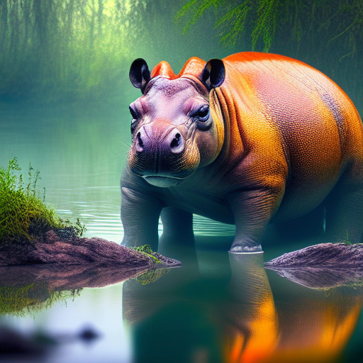 a_little_alien_hippopotamus_in_the_swamp__ultra_detailed__best_quality__masterpiece___volumetric_lighting__bright___novelai__oil_painting__4k_wallpaper_-6c790c13-6dae-4644-ace0-fba07d7a394d