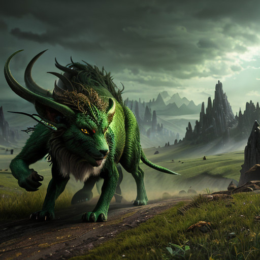 an_elven_monster_runing_on_the_plain_looking_like_a_goupil__green_color_palet__masterpiece___volumetric_lighting__bright___novelai__oil_painting_-3053cbb3-d051-4dce-a044-9f5d6cc9ea0f