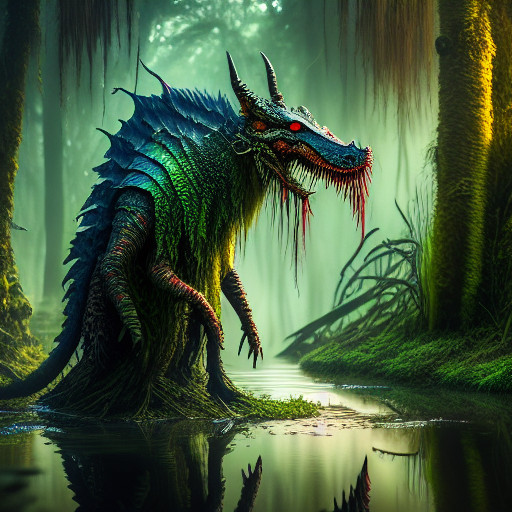 an_hideous_jabberwoky_in_the_swamp__ultra_detailed__best_quality__masterpiece___volumetric_lighting__bright___novelai__oil_painting__4k_wallpaper__aesthetic_-78a16faf-67cd-4738-8a64-2aa6db905929